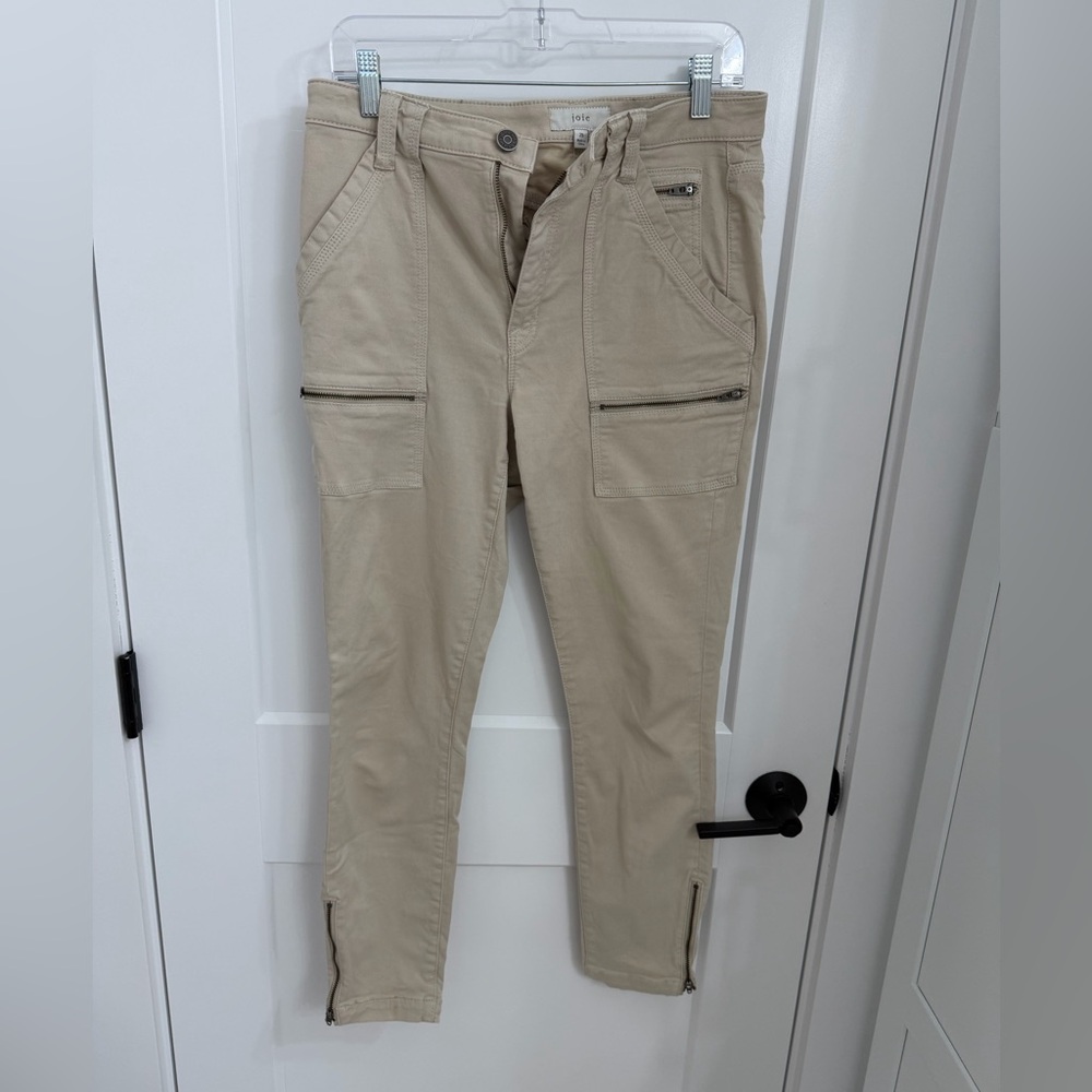 Joie Beige Ankle Cargo Pants